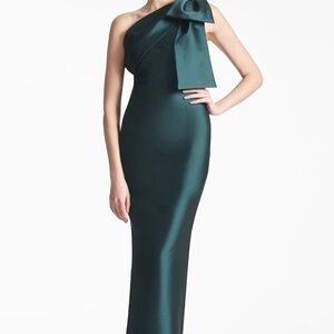 Sachin + Babi One-Shoulder Dress in Forest Green